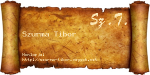 Szurma Tibor névjegykártya